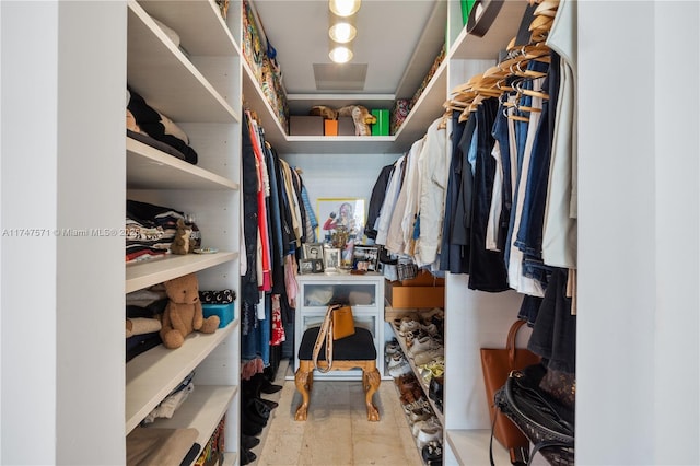 walk in closet with attic access