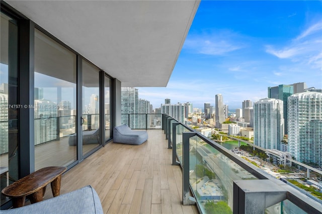 balcony featuring a city view