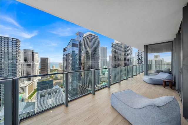 balcony with a city view