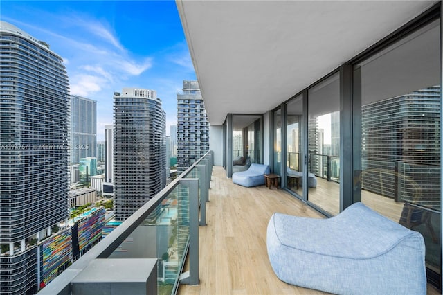 balcony with a view of city