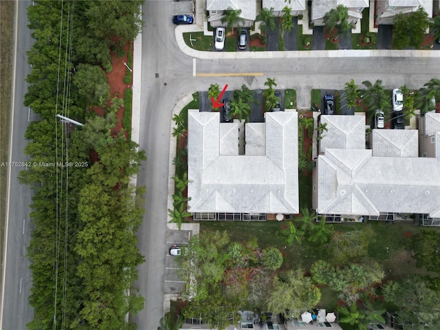 drone / aerial view with a residential view