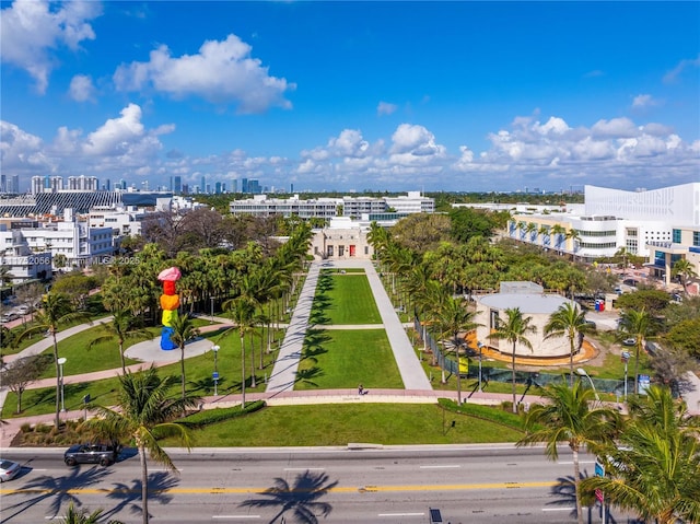 birds eye view of property featuring a view of city