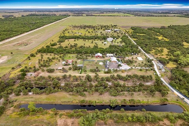 7684 County Rd 78, La Belle, FL 33935 - birds eye view of property with a rural view and a water view