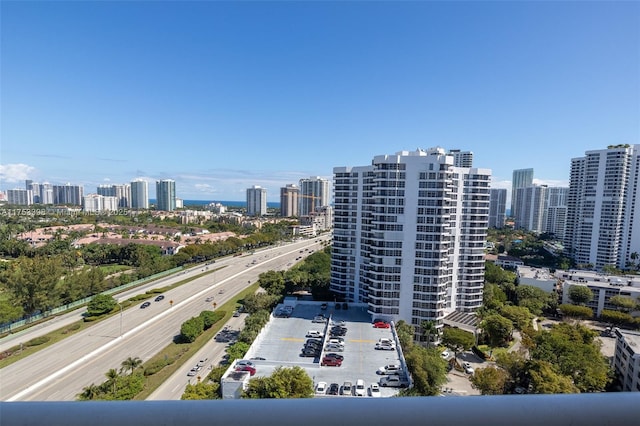 aerial view featuring a view of city