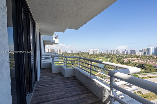 balcony featuring a city view