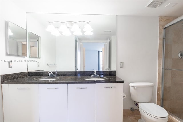 3300 NE 192nd St Unit 1908, Aventura, FL 33180 - full bath with visible vents, a sink, a stall shower, and toilet