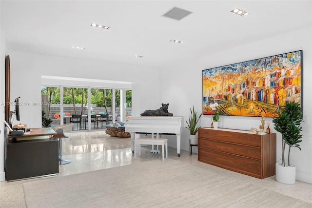 living room with visible vents