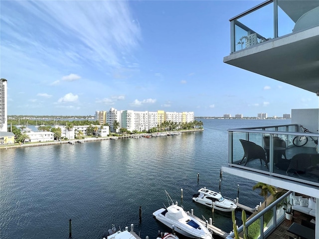 water view with a city view