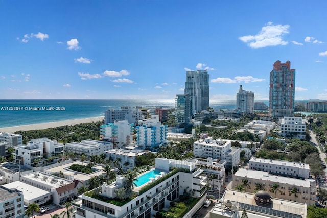 property's view of city featuring a water view