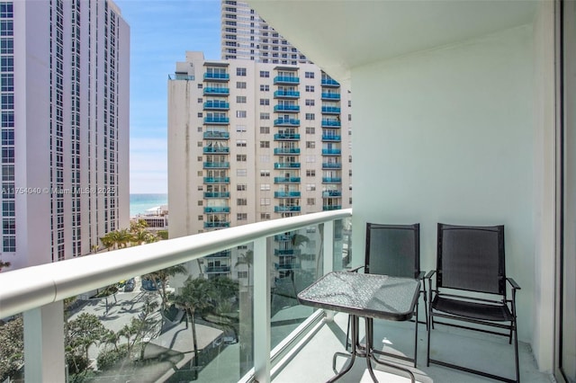 balcony featuring a view of city