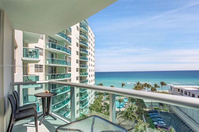 balcony with a water view