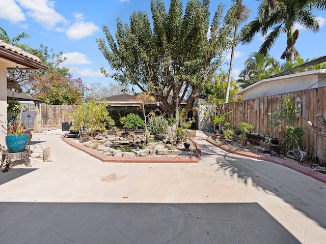 view of patio with a fenced backyard