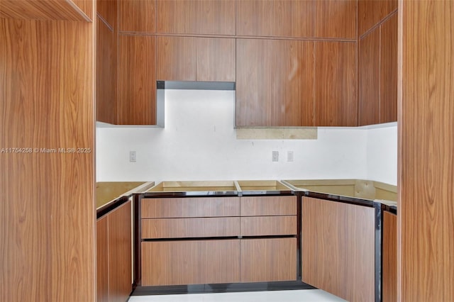 kitchen featuring modern cabinets