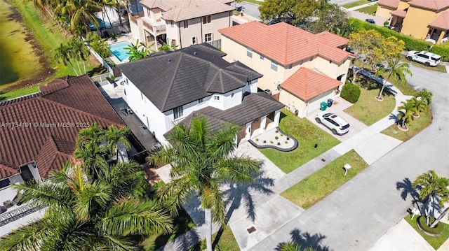 aerial view with a residential view