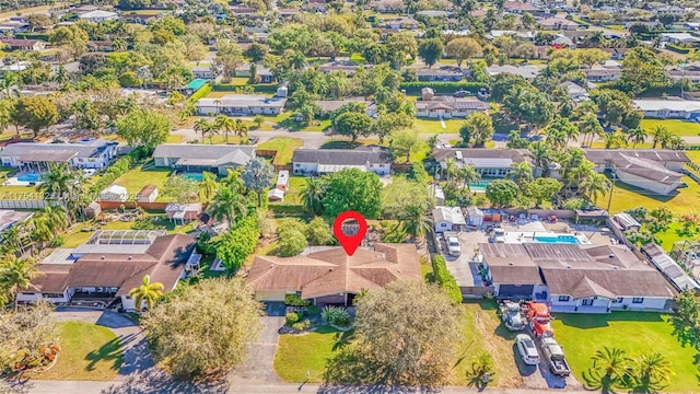 aerial view featuring a residential view