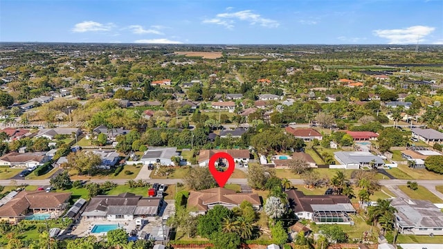 bird's eye view with a residential view