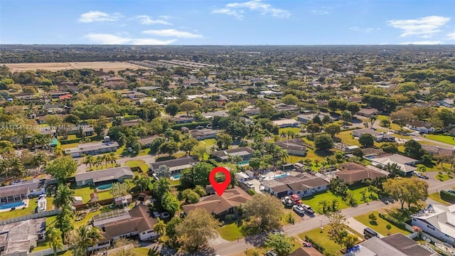 aerial view with a residential view