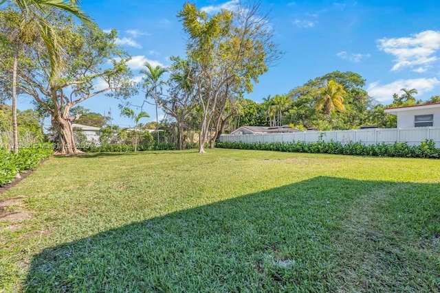 view of yard featuring fence