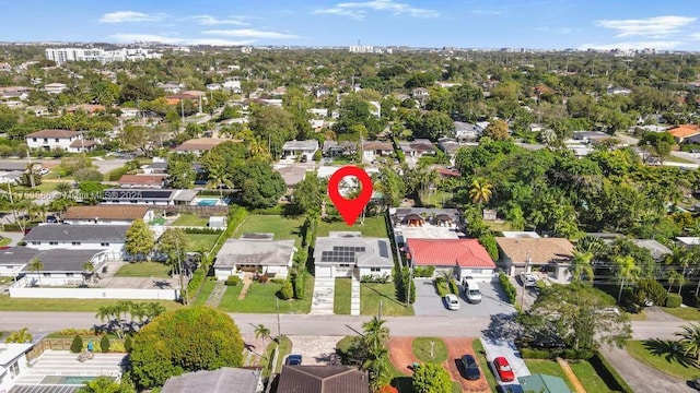 aerial view featuring a residential view