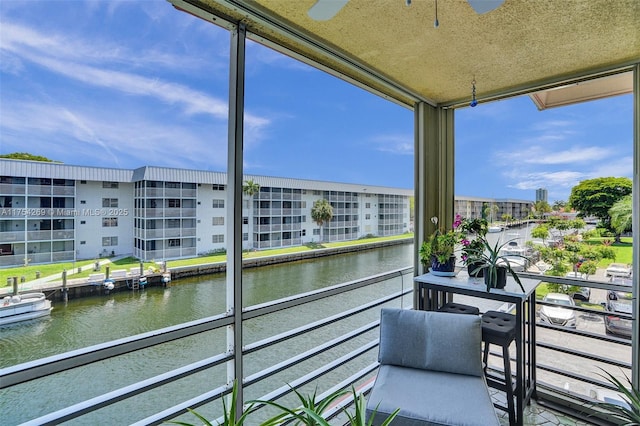 balcony with a water view