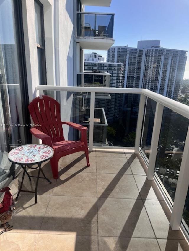 balcony with a view of city