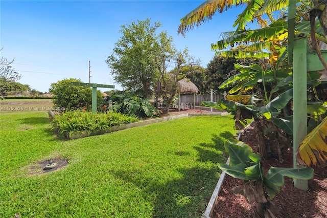 view of yard with fence