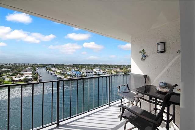 balcony with a water view