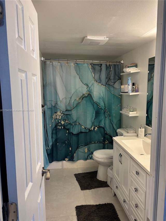 521 N Riverside Dr Unit 808, Pompano Beach, FL 33062 - full bathroom with shower / bath combo, vanity, tile patterned flooring, and toilet