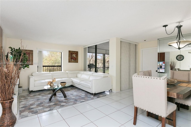 living room featuring plenty of natural light