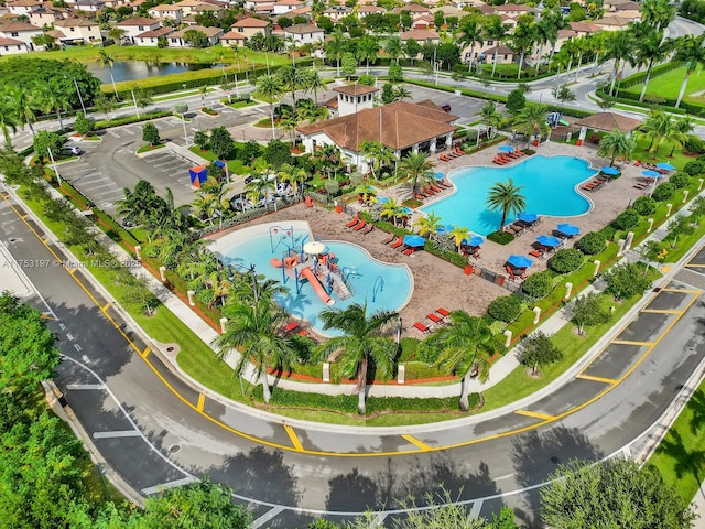 bird's eye view with a residential view