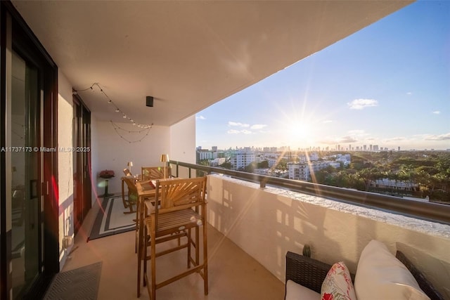 balcony with a city view