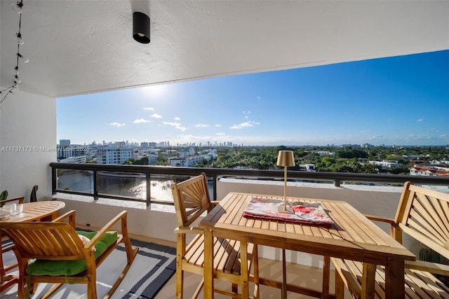 balcony with a city view