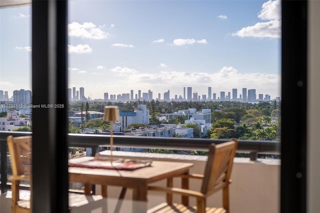 balcony featuring a view of city