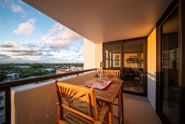 balcony with a city view