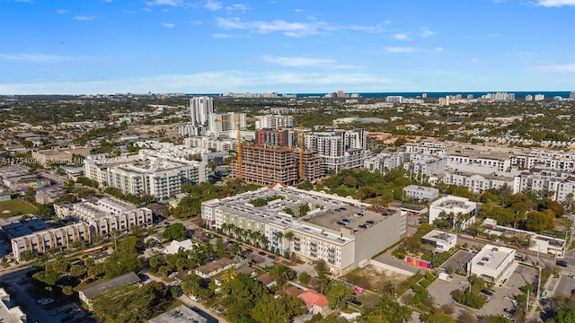 birds eye view of property featuring a city view