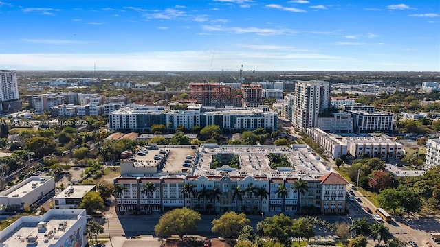 drone / aerial view with a view of city