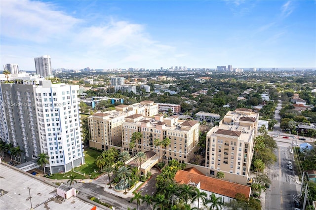 bird's eye view with a city view