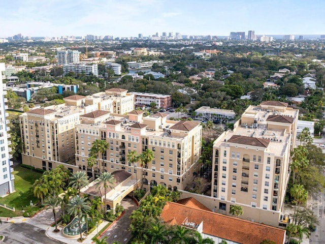 drone / aerial view featuring a city view