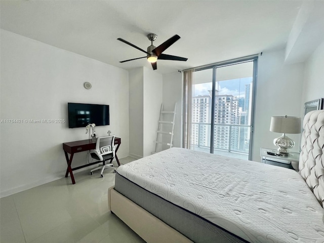 bedroom with ceiling fan