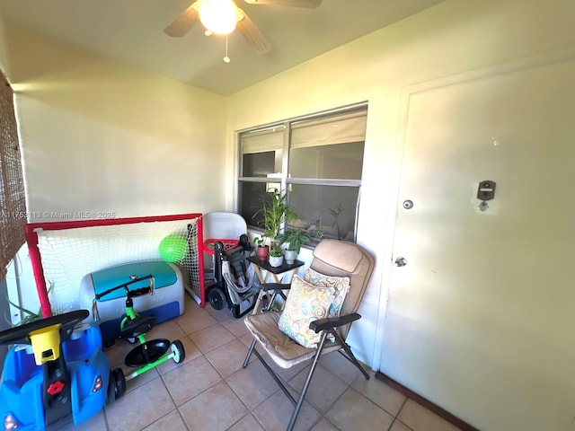 view of patio / terrace featuring ceiling fan