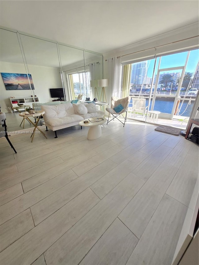 unfurnished living room featuring wood finished floors