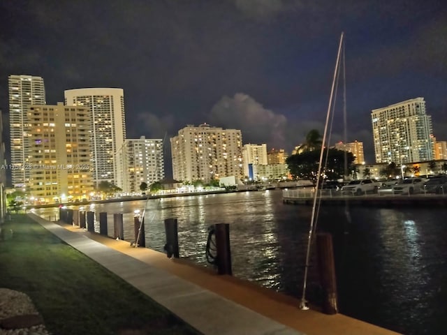 water view featuring a view of city lights