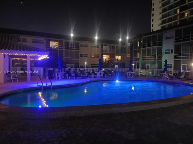 2600 Diana Dr Unit 103, Hallandale Beach, FL 33009 - pool at night with a community pool