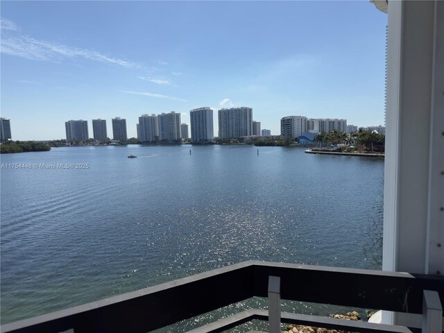 water view with a view of city