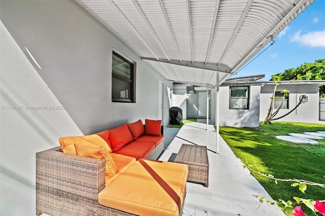 view of patio featuring an outdoor hangout area