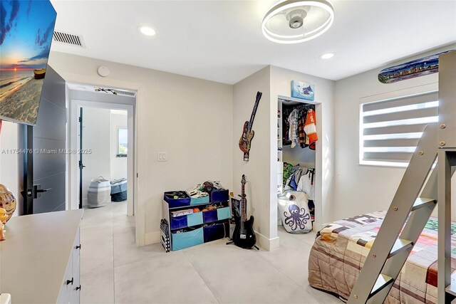 interior space with visible vents, a wealth of natural light, and recessed lighting