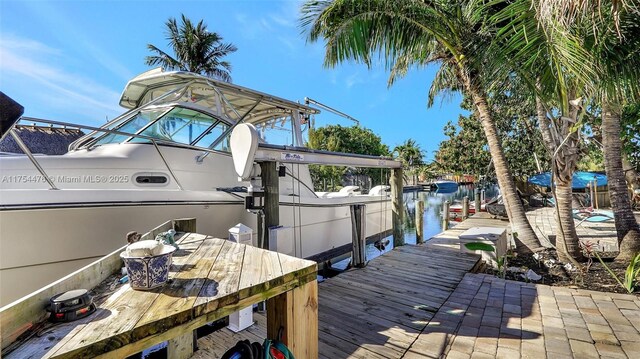 dock area with boat lift