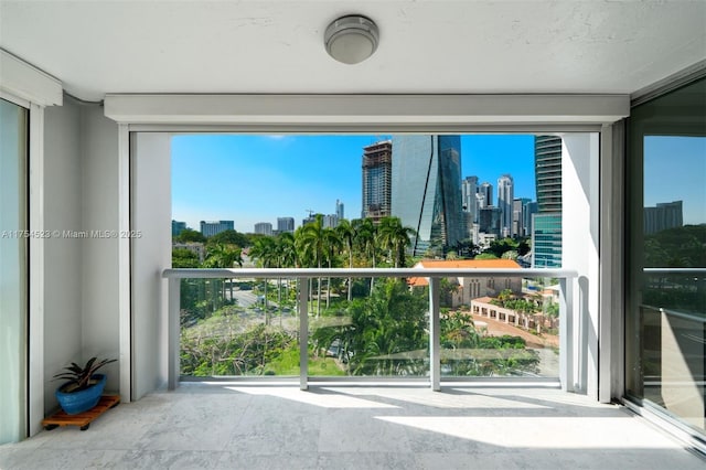 interior space with a view of city