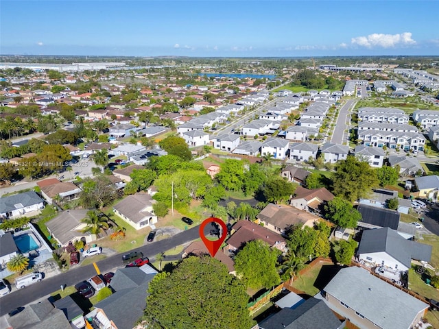 bird's eye view with a residential view