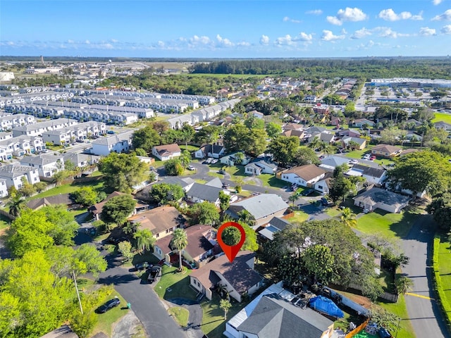 bird's eye view with a residential view